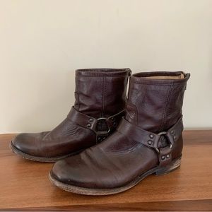 Frye Brown Leather Ankle Boots